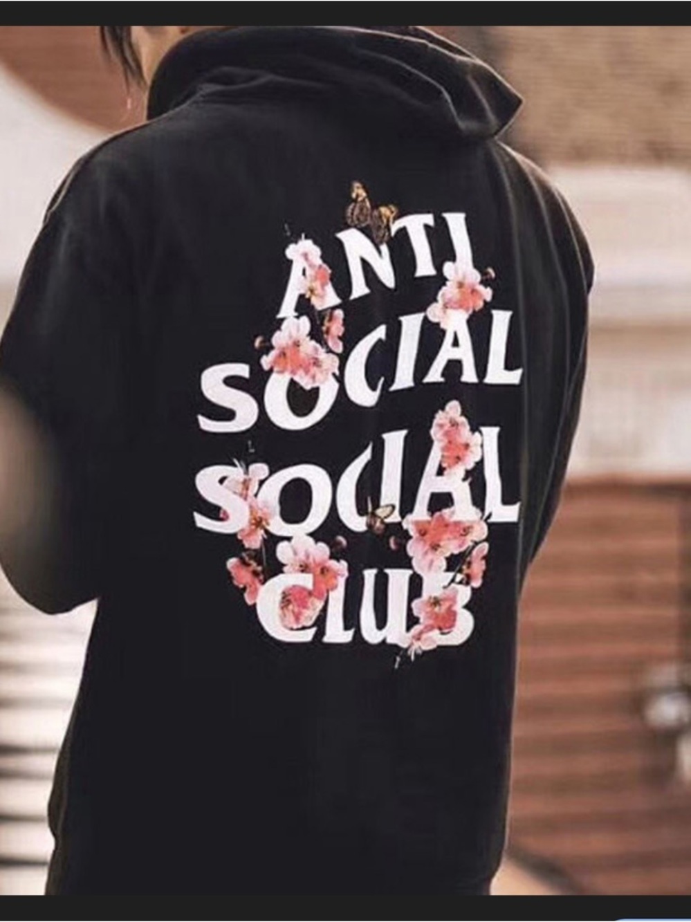 Anti Social Social Club ASSC Kkoch Cherry Blossom Hoodie Black Medium
